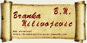 Branka Milivojević vizit kartica